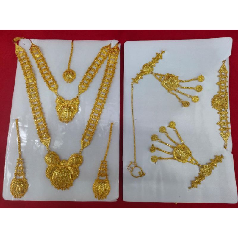 Kalung Set Pengantin Pesta Adat Bridal Perhiasan Lengkap Dubai Arab Lapis Emas Gold Saudi