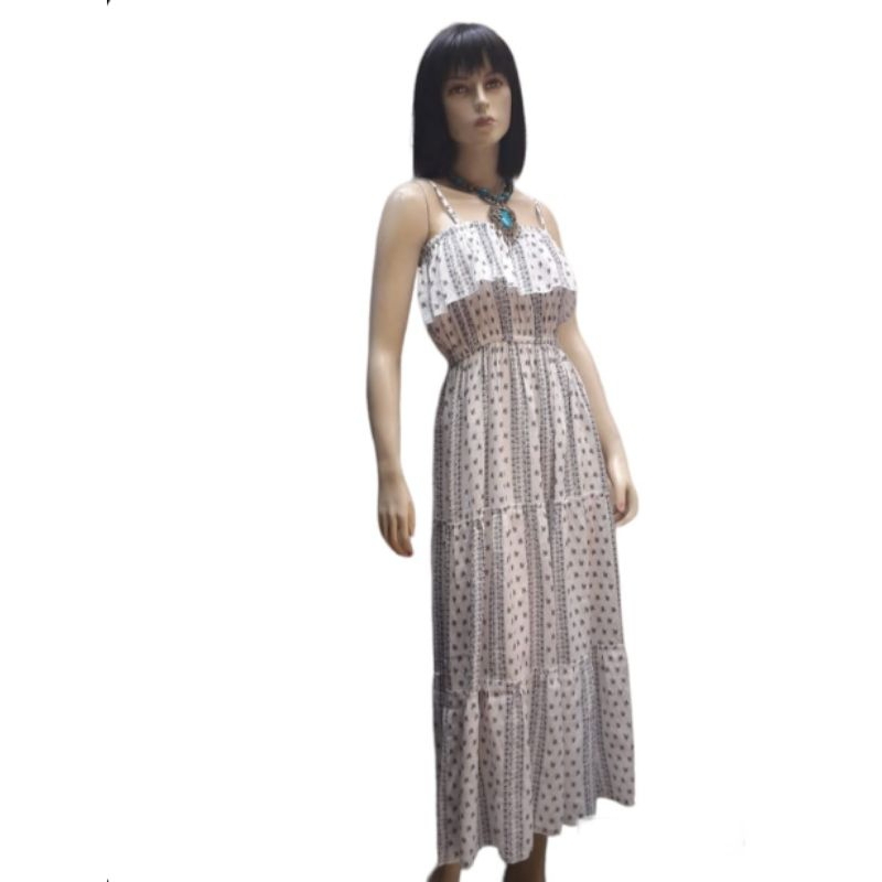 Dress panjang motif bunga bunga bahan katun kualitas import