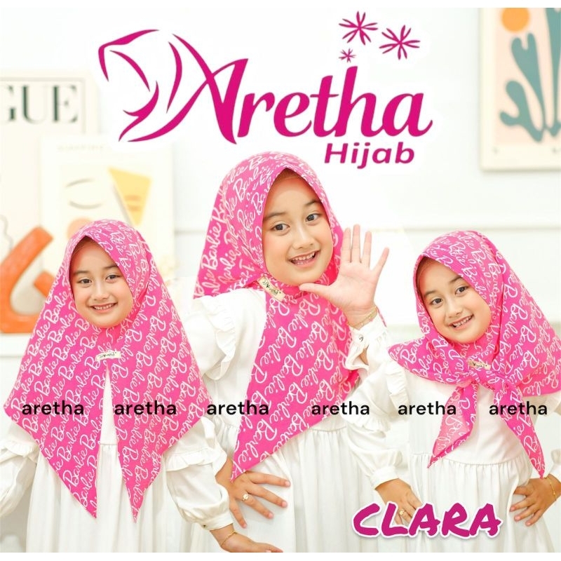 [ARETHA] Kerudung Anak Clara Barbie - Jilbab Anak Crinkle Paud TK Lucu Murah