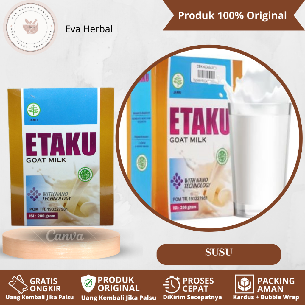 

Susu Kambing Etaku Goat Milk - Susu Peninggi Badan, Susu Etaku Paru-Paru- Susu Etaku Patah Tulang, Susu Kambing Etaku Nyeri Sendi - Walatra Etaku Goat Milk Asli 100% Original BPOM