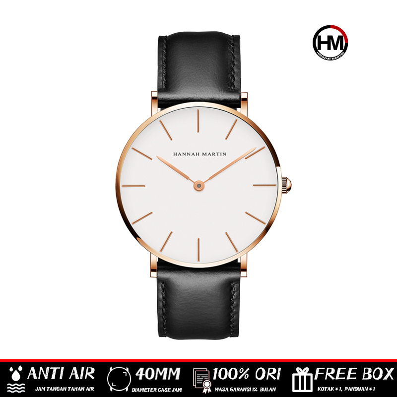 Jam Tangan Pria Tipis Kulit Anti Air Quartz Original - Arloji Cowok Couple