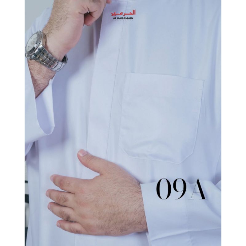 Jubah AL HARAMAIN putih PREMIUM kode 09A, Gamis Pria Muslim Putih Polos