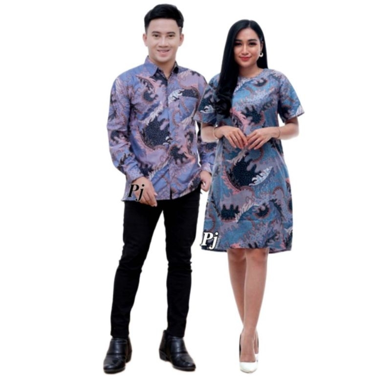 Couple Dress Batik Terbaru Bulan Biru