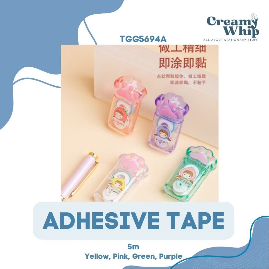 

DIY Adhesive Roller Tape Cute Girl Cat Paw - Double Tape Dispenser Perekat untuk DIY Praktis Glue Tape