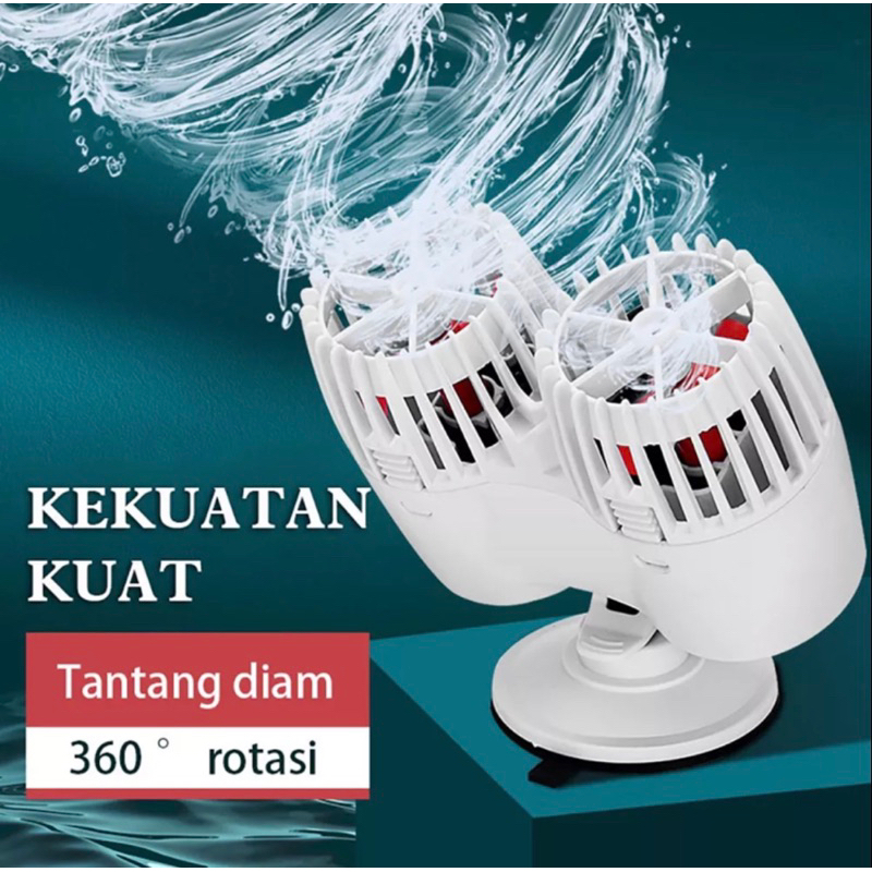 YEE YQL-600 20Watt Double Head Wave Maker Arus Air Akuarium Aquarium Fish Tank Water Wavemaker Gelom