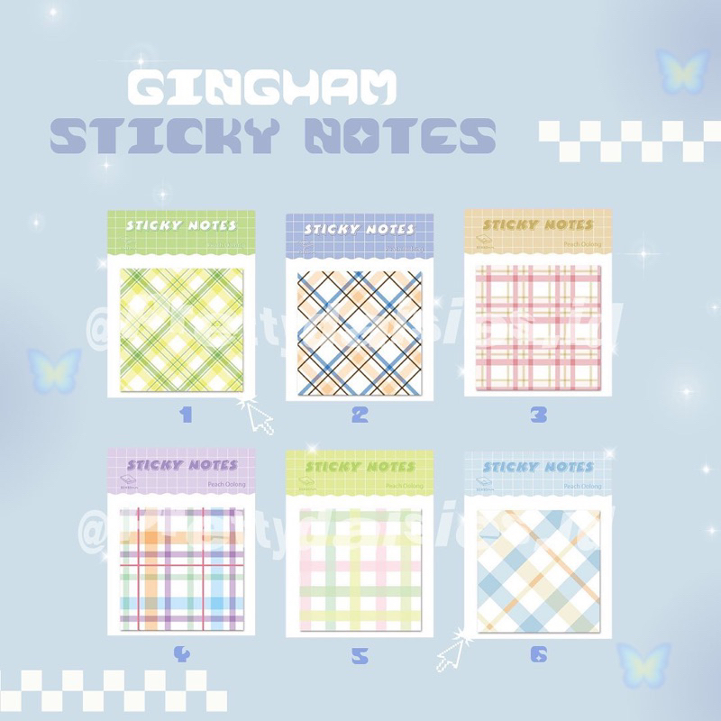 

Gingham Sticky Notes ˚₊‧