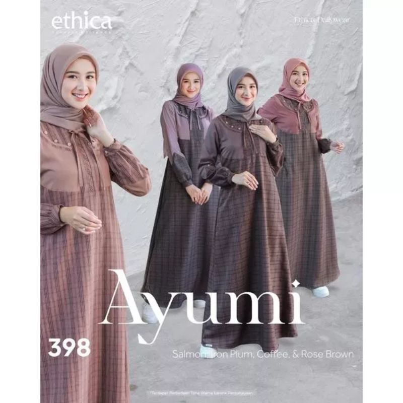 Ethica Ayumi 398 | Gamis Ethica Terbaru | Gamis Motif Kotak | Gamis Kekinian | Gamis Daily | Gamis R