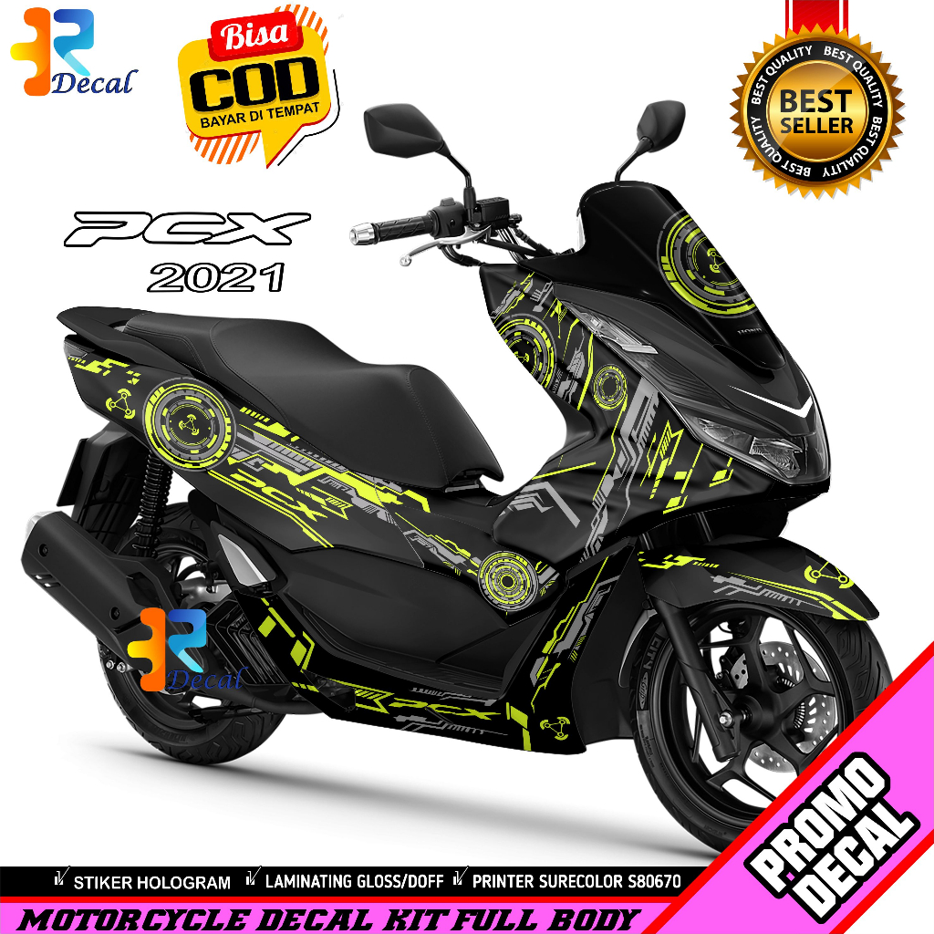 Decal Motor PCX 2021 Desain Hitech Sticker Decal PCX 160 Full Body