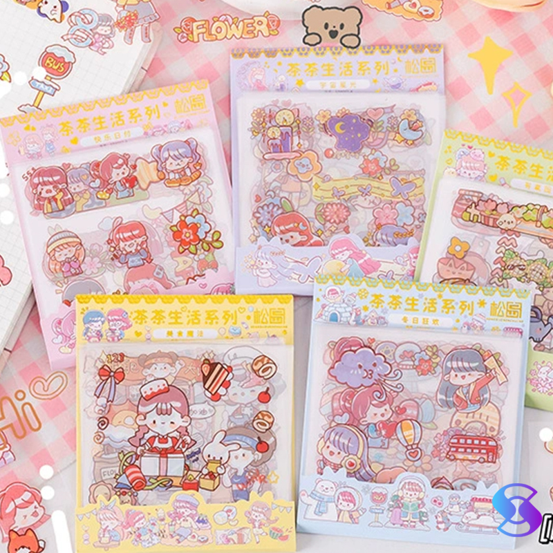 

20PCS Stiker Motif Kartun Korea Lucu Anti Air Dekorasi pola kecil Handbook Scrapbook DIY / Dekorasi Notebook-Suning Mall