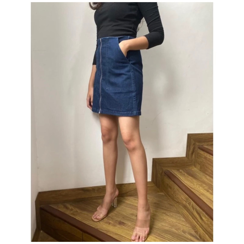 Rok Denim G* Uni*lo Original// Gu Skirt Denim