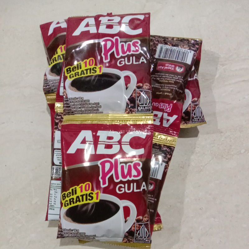 

Kopi ABC Plus Gula 1 renceng isi 10