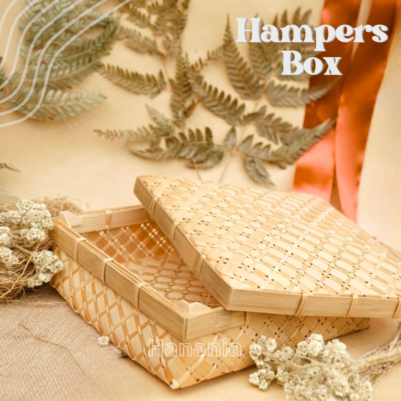 Keranjang Sokase Bambu Kotak I Besek bambu exclusive sokase I Wadah Hempers Anyaman Bambu