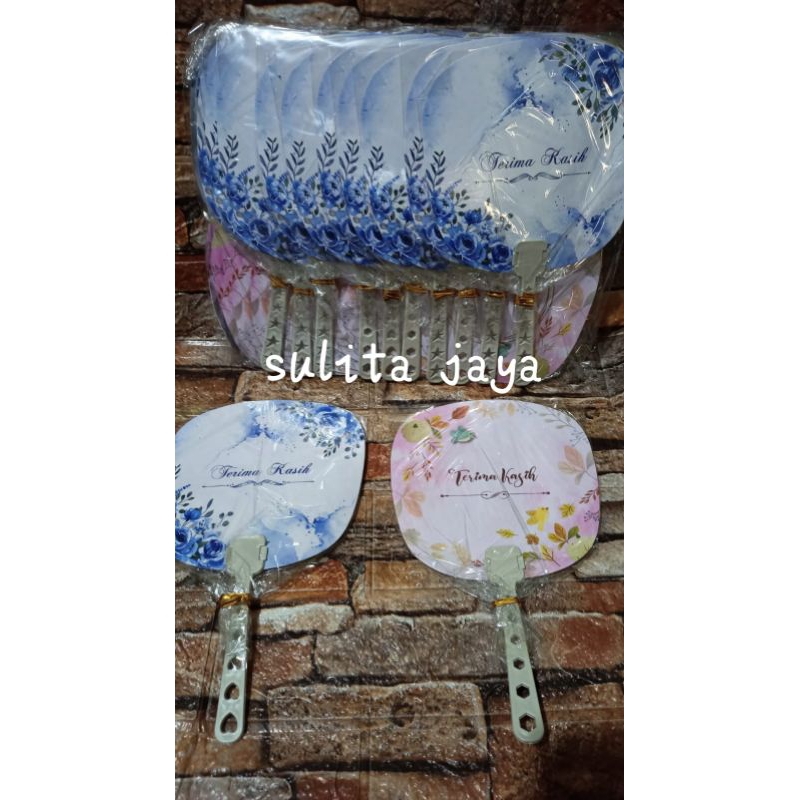 isi 50 pcs souvenir pernikahan kipas shaby / souvenir kipas korea kemasan plastik/ souvenir ulang