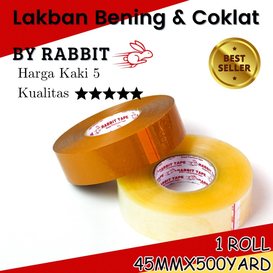 

Lakban Rabbit Tape 45mm x 450 Meter / Kualitas Ok