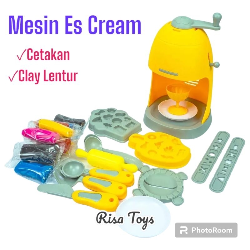 RT- Mainan Mesin pembuat es cream & Cetakan Pembentuk Clay Pastisin YM3