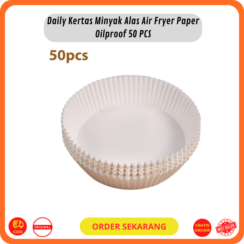 Kertas Minyak Alas Alat Masak Tahan Panas Air Fryer Paper Oilproof 50 PCS
