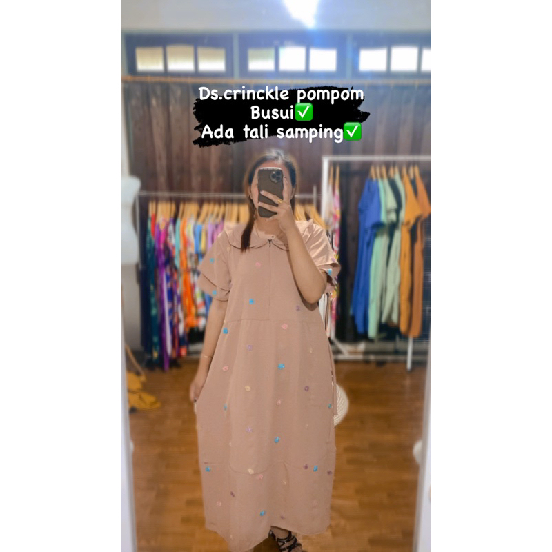 Dress crinckle pom pom