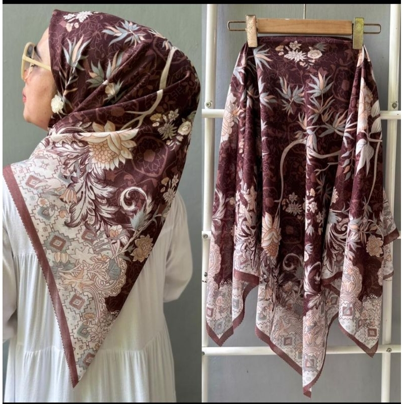 HIJAB VOAL MOTIF PREMIUM - BUNGA