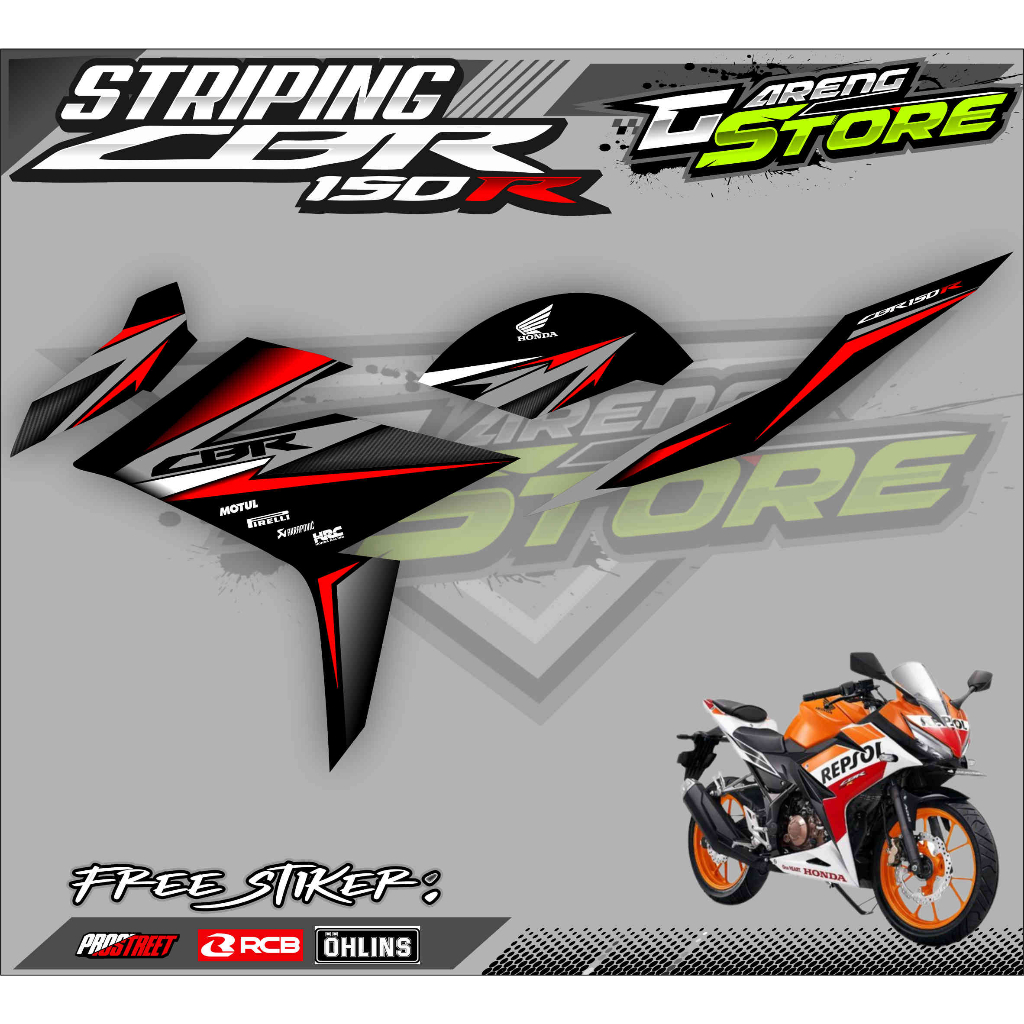STRIPING VARIASI HONDA CBR 150R / STICKER LIST VARIASI MOTOR CBR 150R