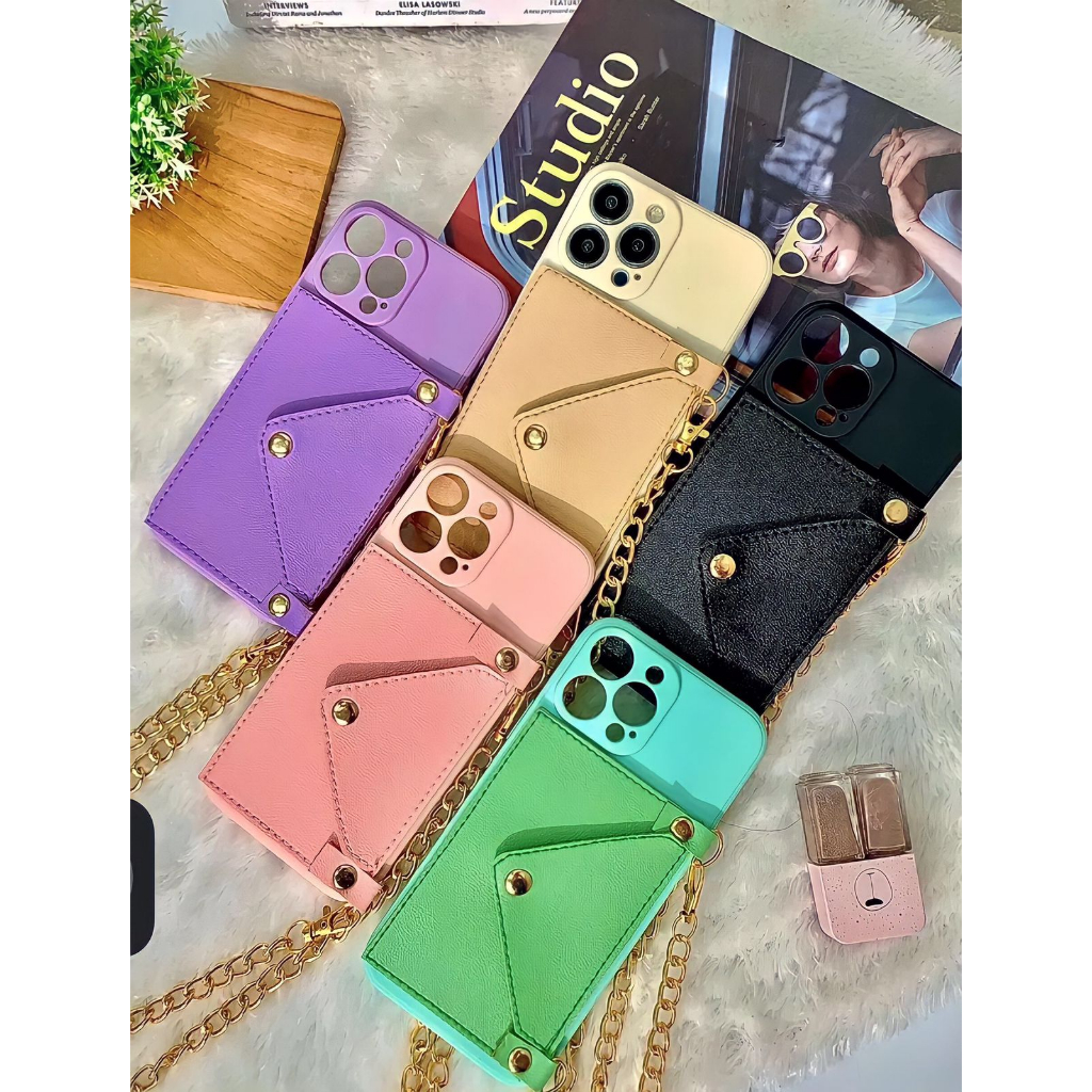 Case Dompet Brianna + Tali rantai For Xiaomi Redmi Note 11 Redmi 10C M3 Note 10 Note 5A Redmi 9C 9A 