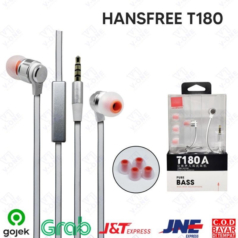 Jbl T180A Handsfree Headset In Ear JBL T180A Original Earphone