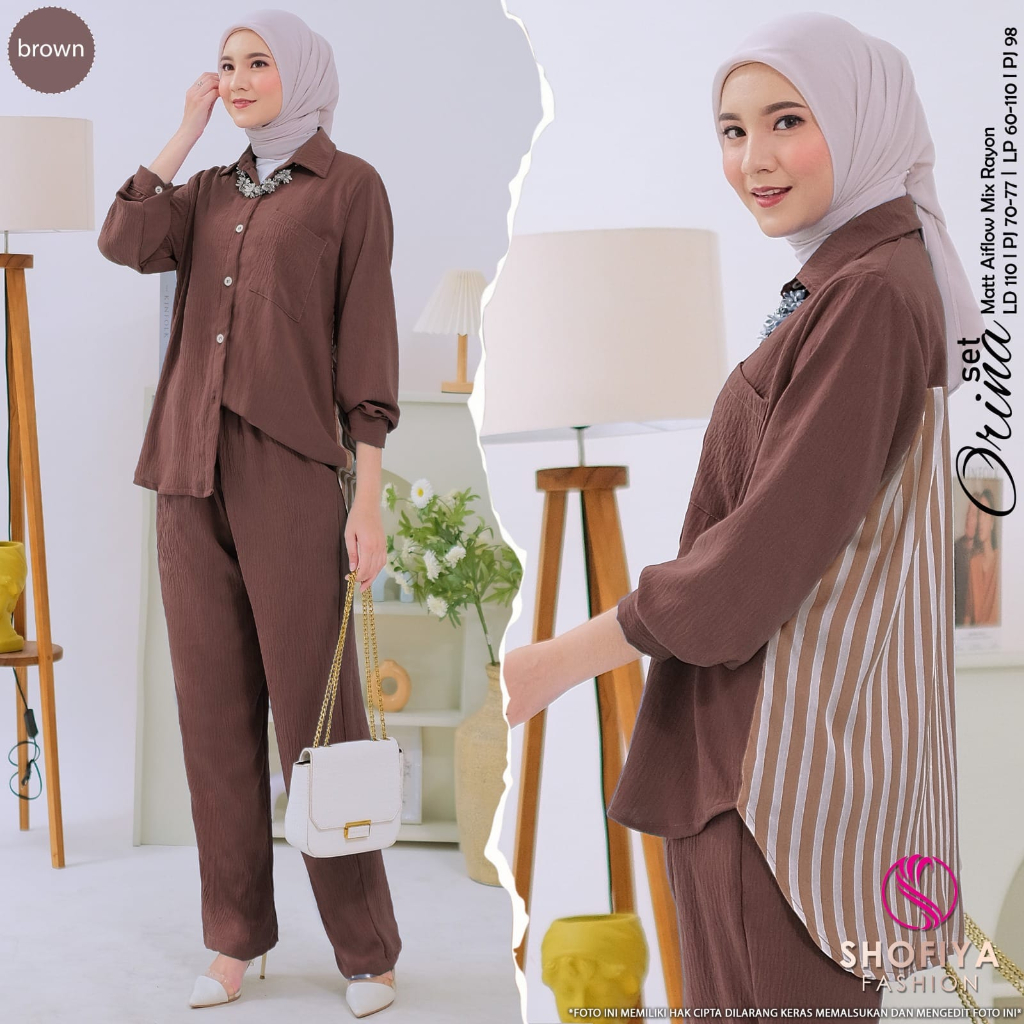 ORINA SET // SETELAN WANITA BERMOTIF ORIGINAL SHOFIYA