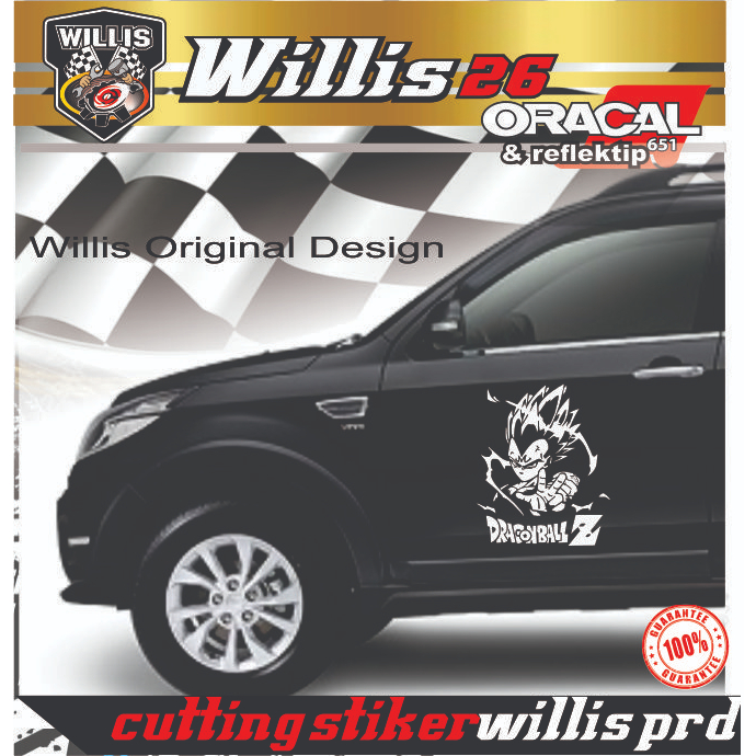 Stiker cutting gambar dragonball cutting sticker mobil