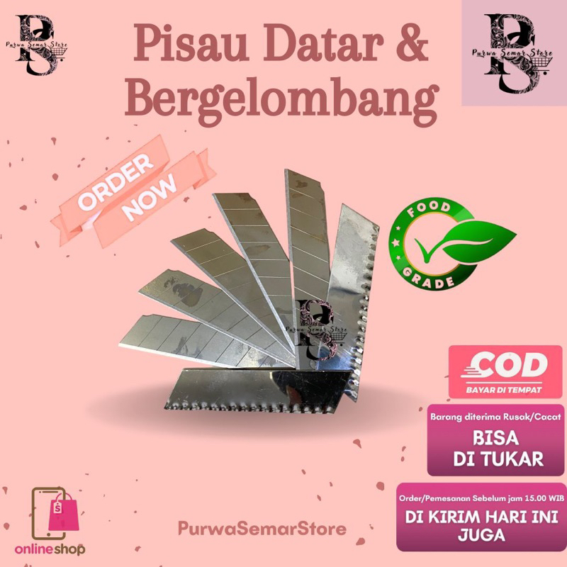 Pisau refill gelombang datar untuk hasil keripik chitato pisang kentang singkong ubi glombang