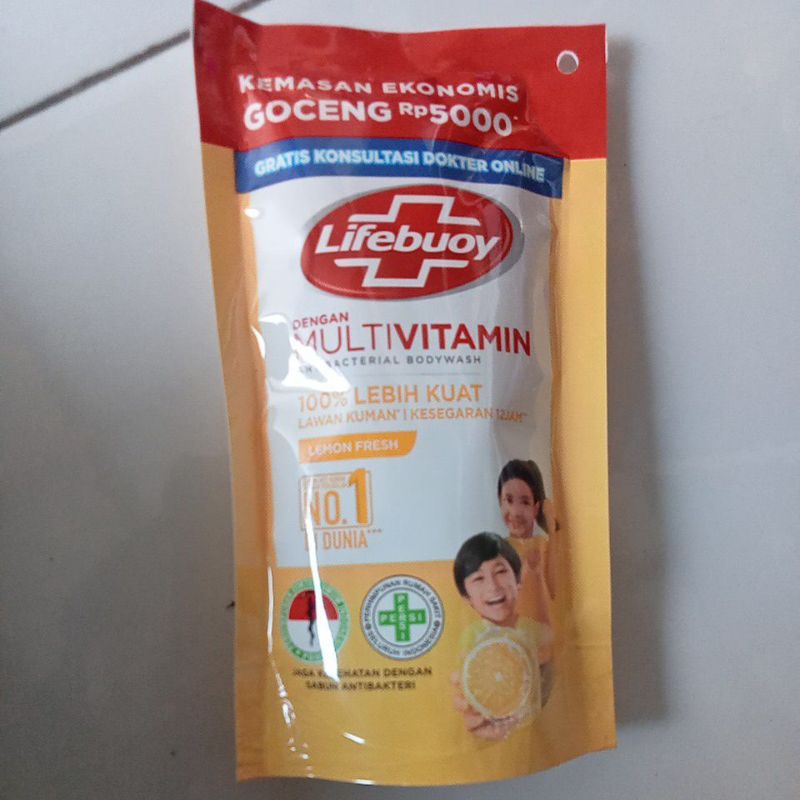 Lifebuoy 2 in 1 Antibacterial Hand & Body Wash Bodywash Sabun Mandi Cair Refill Mini Kecil Goceng 50