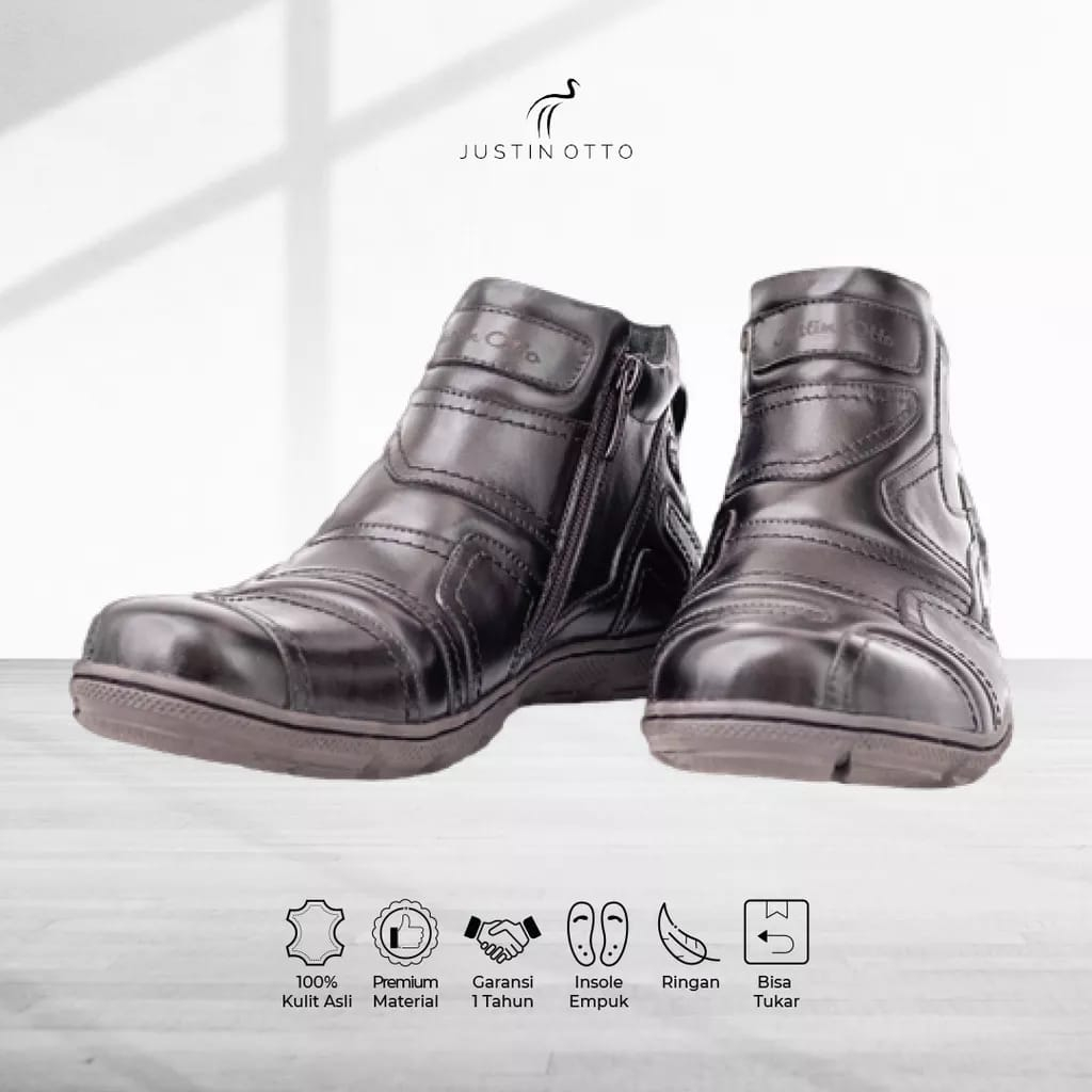 Justin Otto sepatu boots kulit pria ASB 831 