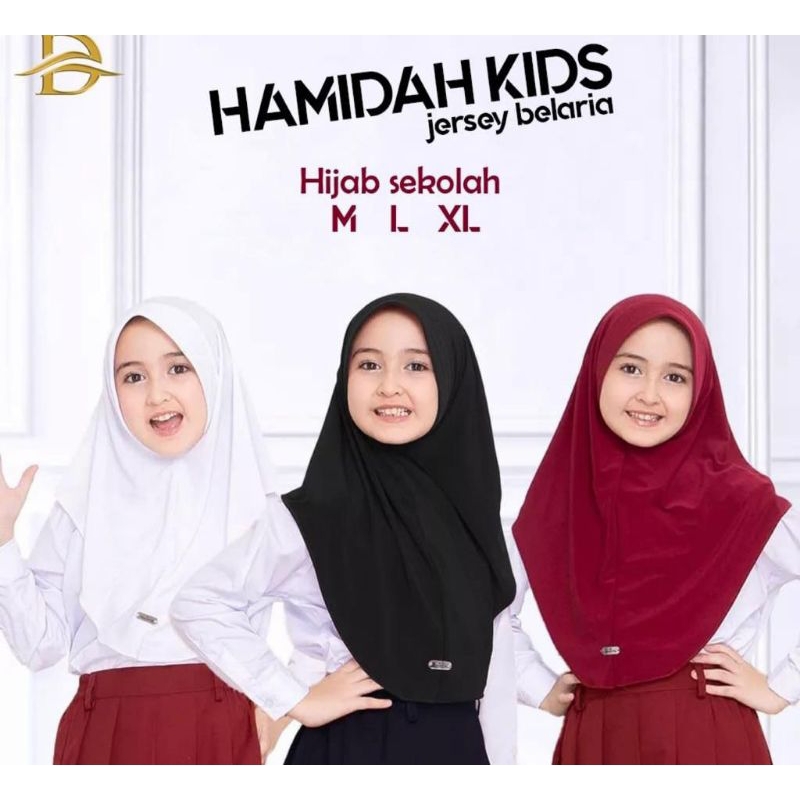 BERGO HAMIDAH/BERGO ANAK SEKOLAH/HIJAB ANAK/HIJAB ANAK INSTAN/BERGO SEKOLAH INSTAN JERSY PREMIUM