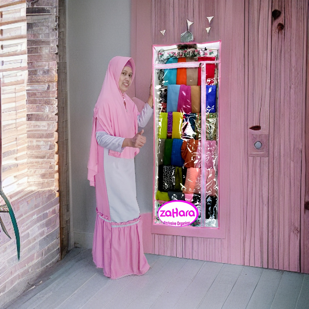 ZAHARA RAK JILBAB JUMBO MOTIF BUNGA / TEMPAT HIJAB JUMBO GANTUNGAN JILBAB RAK HIJAB HANGER JILBAB RA