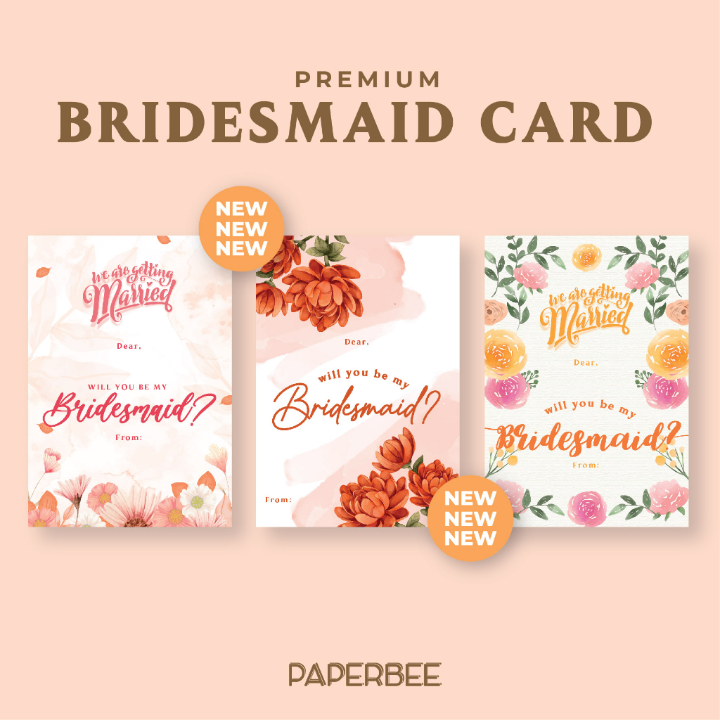 Bridesmaid Card / Kartu untuk Bridesmaid / Maid of Honour / Hampers Bridesmaid