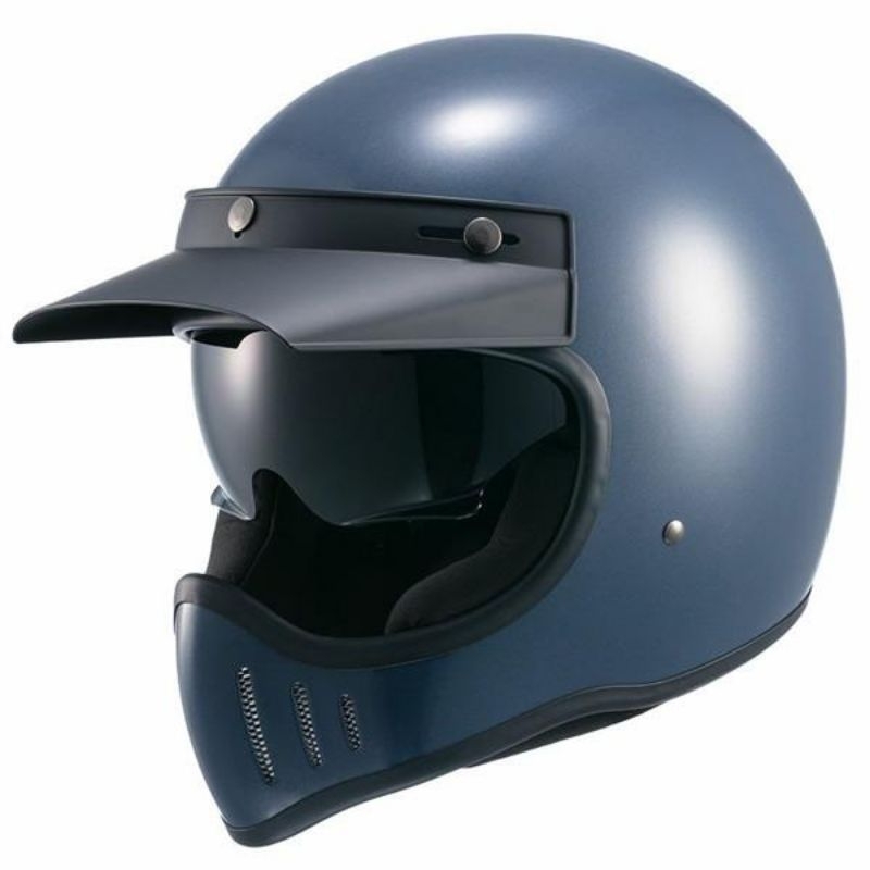 ZEUS ZS 916D BLUE GRAY HELM CAKIL RETRO FREE TOPI PEAK