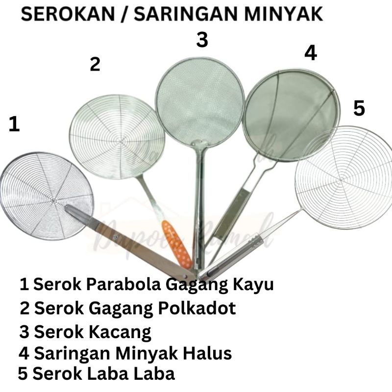 SEROKAN/ SARINGAN/ TIRISAN PENGGORENGAN/ SEROK TAHU BULAT /SEROK KRUPUK TIRISAN MINYAK /SEROKA GOREN