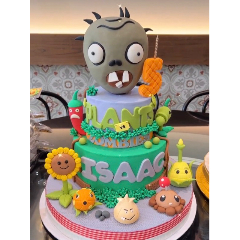 

dummy birthday cake plants vs zombie theme