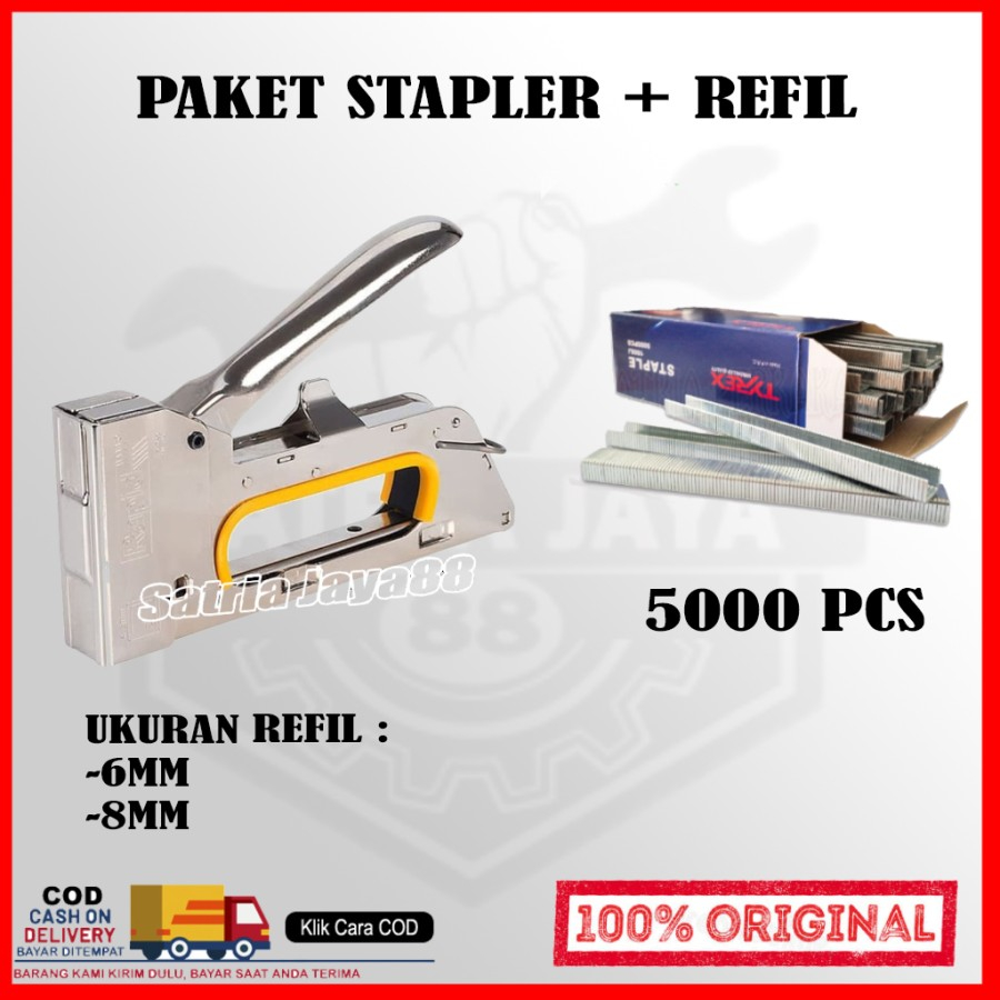 

PROMO TERMURAH! Paket Stapler Tembak ukuran isi refil refill 6 - 8mm / Cekrekan / Stepler Motor / Pengokot / Hekter Gun Tacker / Staples Sofa, Staples Jok BELTER 2 IN1 4-14MM TERMURAH
