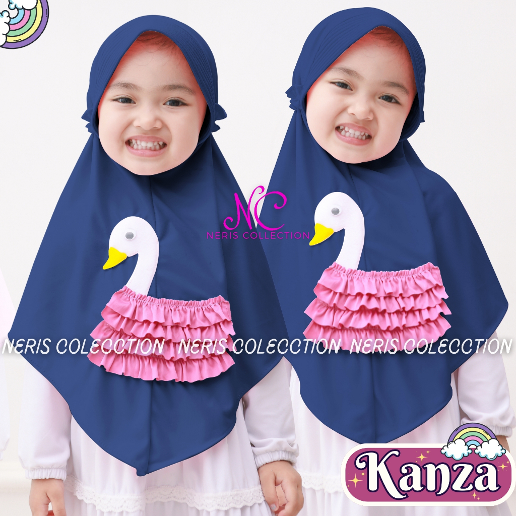 Hijab Sporty Anak Kanza / Hijab Olahraga Muslim Anak / Bergo Sport Anak Variasi Karakter Duck Gotik 