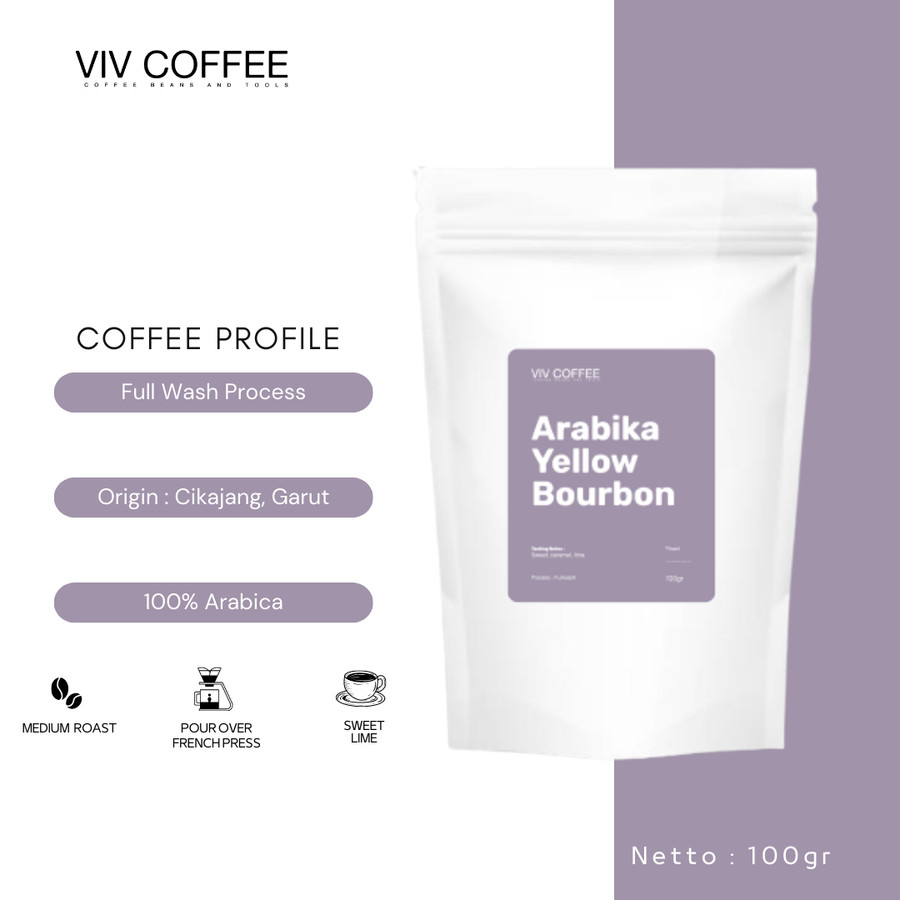 

Kopi Arabika Yellow Bourbon 100gr Bubuk Biji