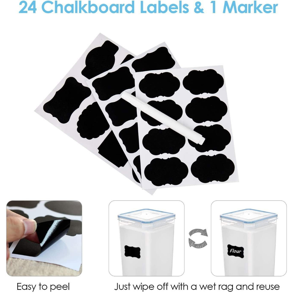 

15 pcs Dapur Bumbu Stiker Spice Sticker Jars Stickers Kitchen Pantry Labels Kitchen Organizer Storage Bottles Waterproof Jar Blackboard Stickers