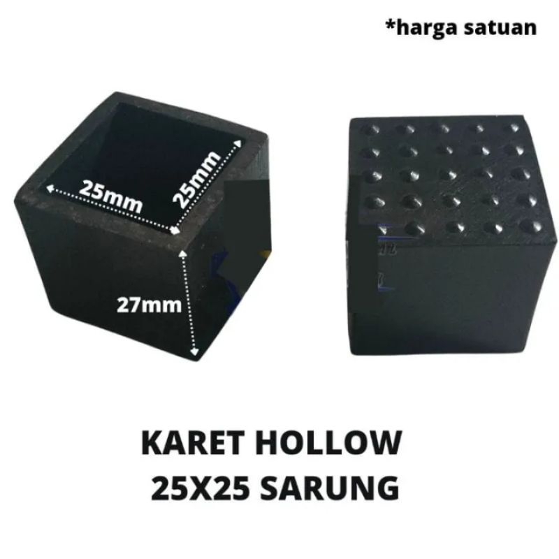 karet kaki besi hollow 25x25 nyarung