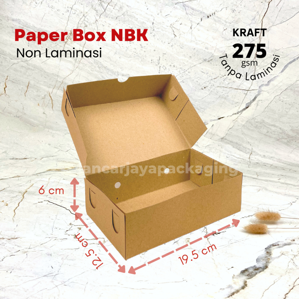 Dus NBK NX Kotak Nasi Kemasan Kue Snack Kraft 19.5x12.5x6 / 22x14x6.5 cm