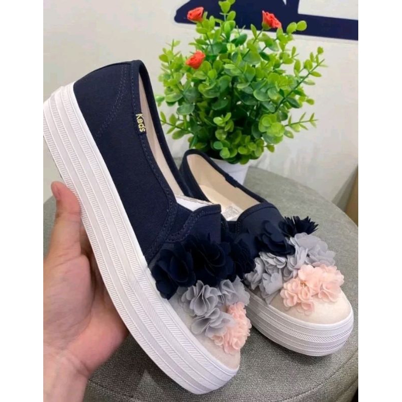keds triple Decker floral applique