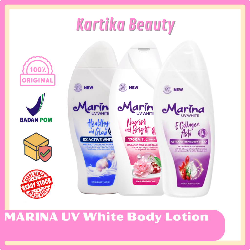 MARINA UV WHITE JUMBO 460 ML BODY LOTION WHITENING MARINA WHITE LOTION MARINA PUTIH MARINA WHITE PIN