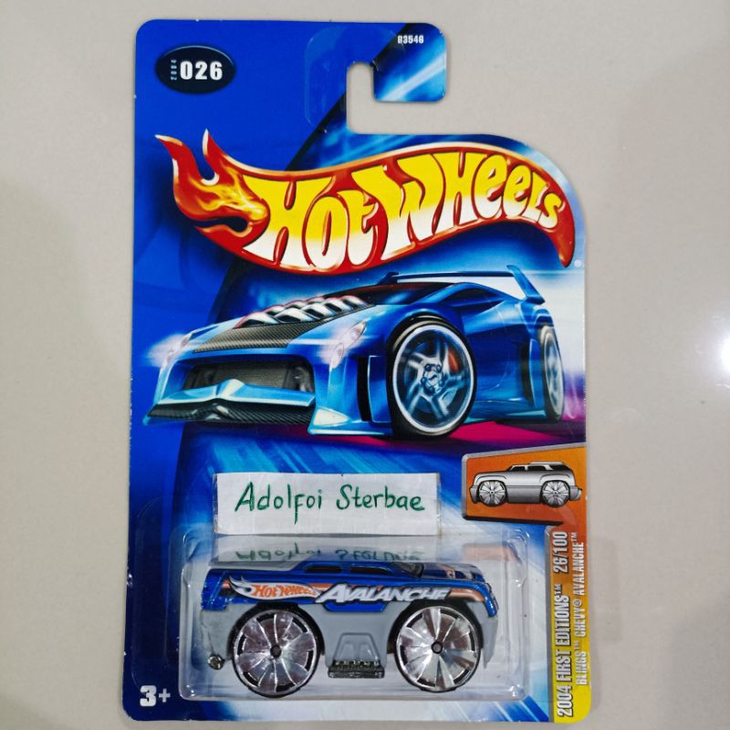 hotwheels hot wheels blings chevy avalanche 2004 first editions tooned
