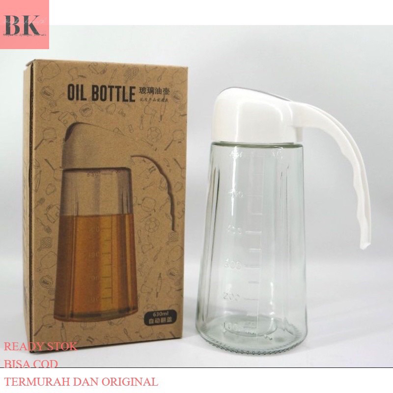 Botol Minyak Oil Jug Teko Tempat Minyak Goreng Botol Kecap Cuka Serbaguna 630ml Bahan Kaca