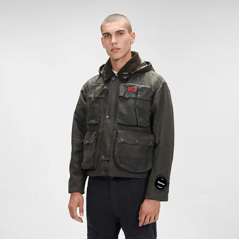 CP Company X Barbour 500 Miglia Wax Jacket In Olive Green