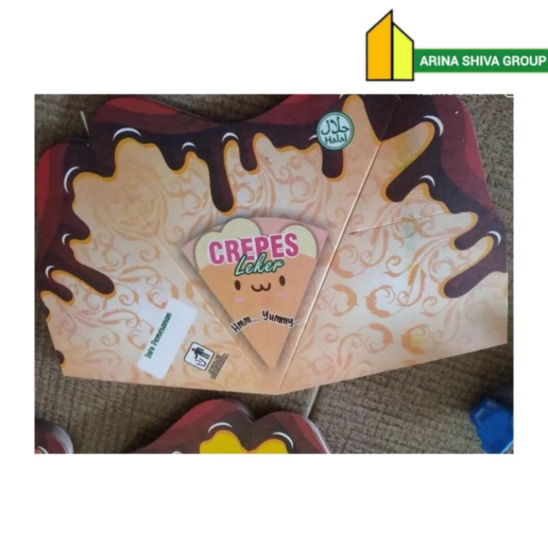 

300 LEMBAR KEMASAN CREPES LIPAT JUMBO PAPER CRAFT KARTON SUPER QUALITY | KERTAS LEKER KREPES CRISPY HIGH QUALITY | BOX LEKKER WAFFLE CROFFLE MURAH PRODUK TERBARU | CENTRAL JAYA ABADI | 1997