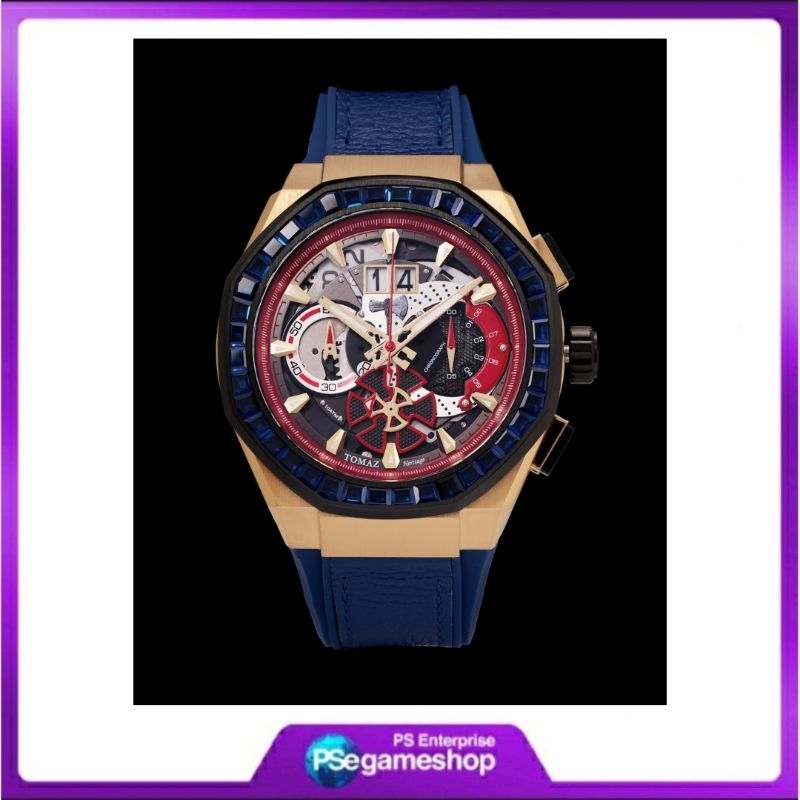 TOMAZ – Marvel Thor TQ023H-D2 (Gold/Red) with Blue Crystal (Blue Leather with Silicone Strap)