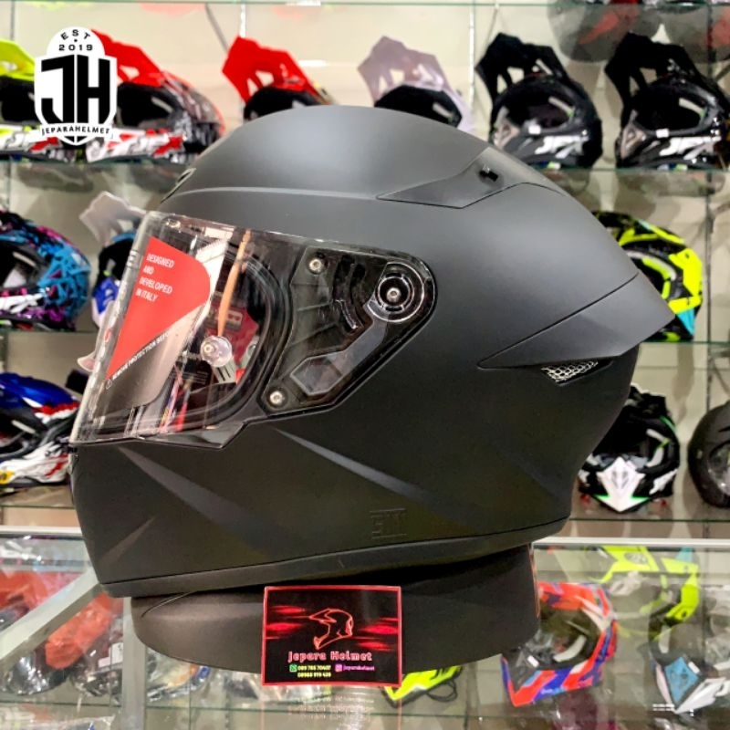Helm KYT TT Course Fullface Solid Polos Matt Black Hitam Doff Original | KYT TTC Fullface Original